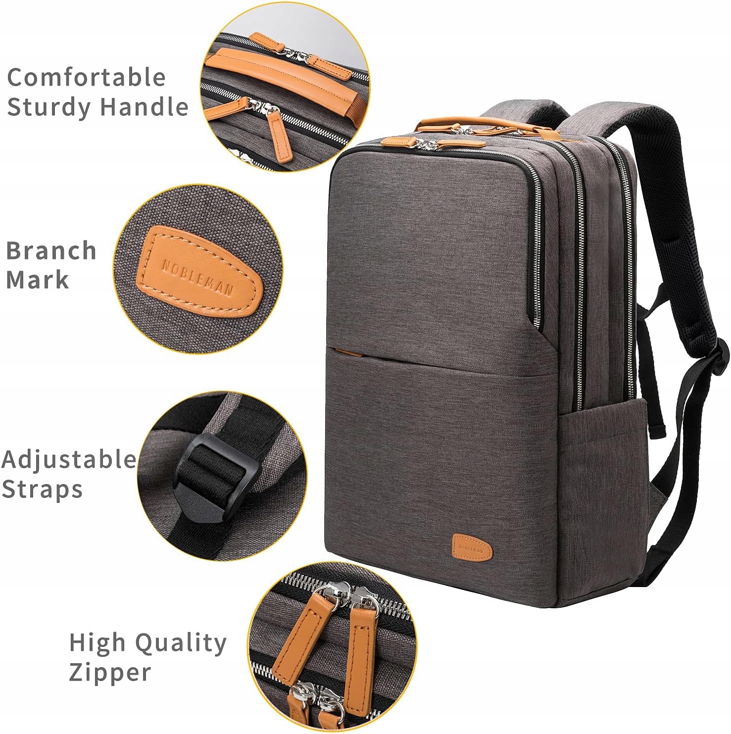 Plecak NOBLEMAN, plecak na laptopa szary plus Kolekcja TORBA PLECAK NA LAPTOPA