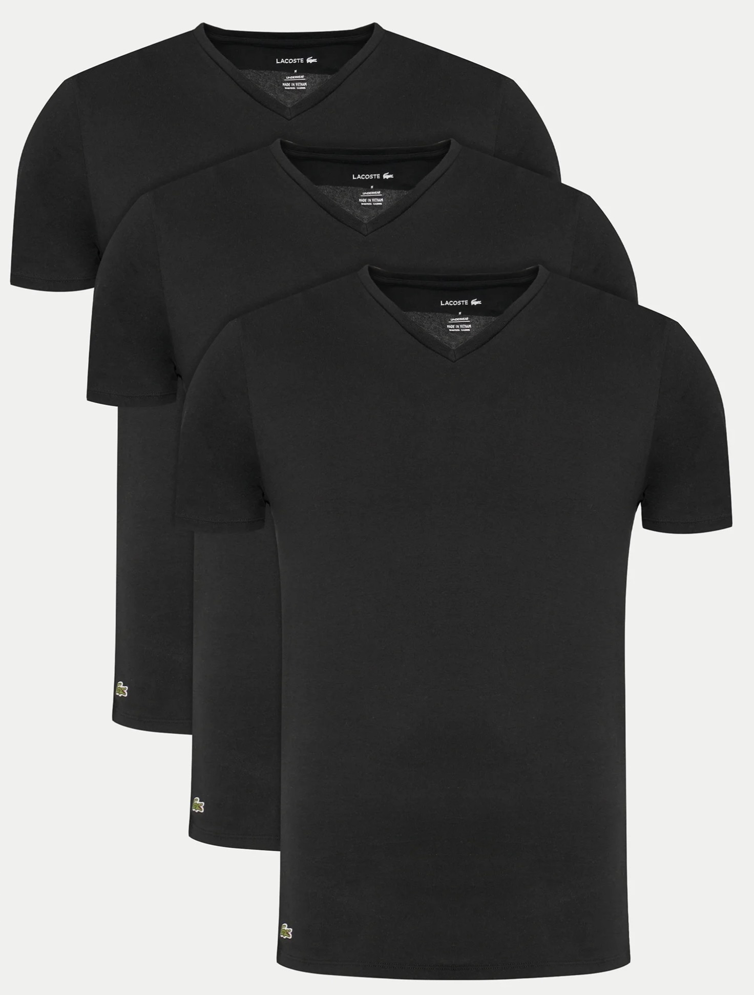 Lacoste T-shirt Podkoszulek L Komplet 3 szt LACOSTE-TH9008 V Neck