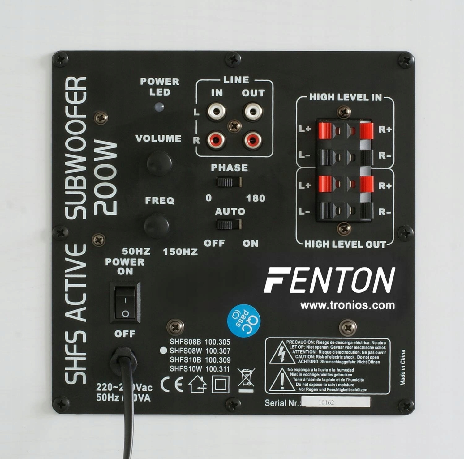 Aktywny Subwoofer Fenton 8'' 4ohm Biały Kolor biały