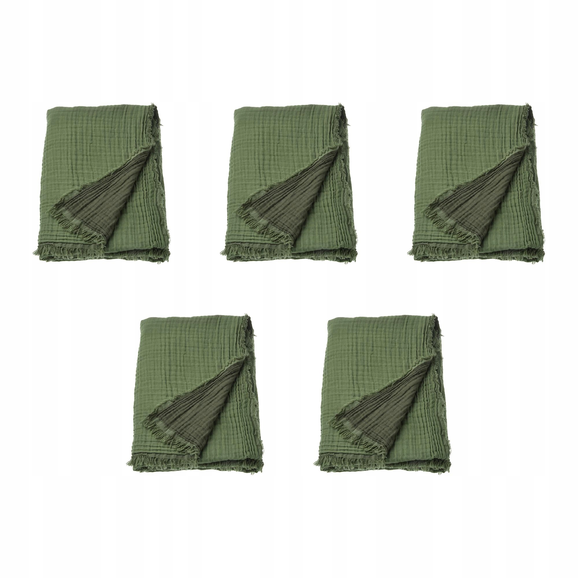 5 ks Vallkrassing Pled šedozelený 150 x 200 cm