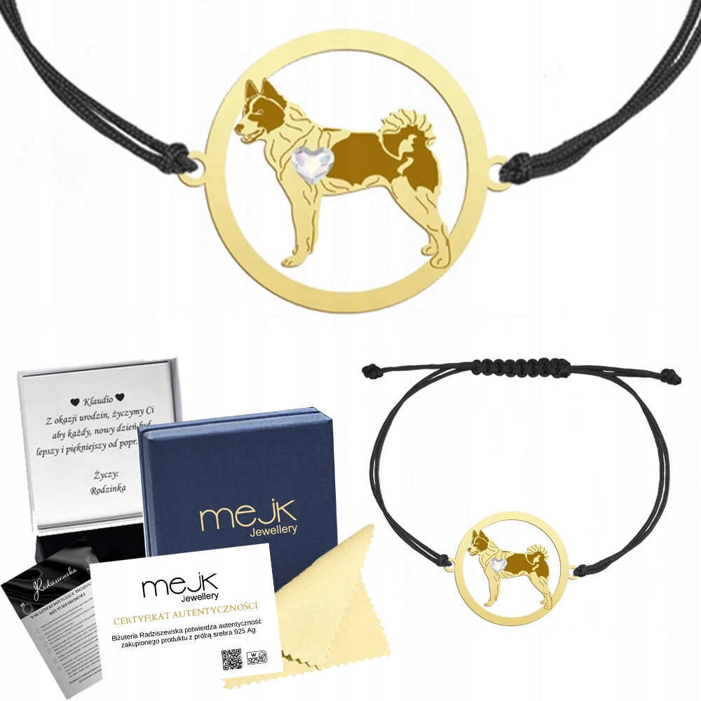 Zlatý náramek z ruského a evropského luku 925 Šňůra Dárek Gravírování