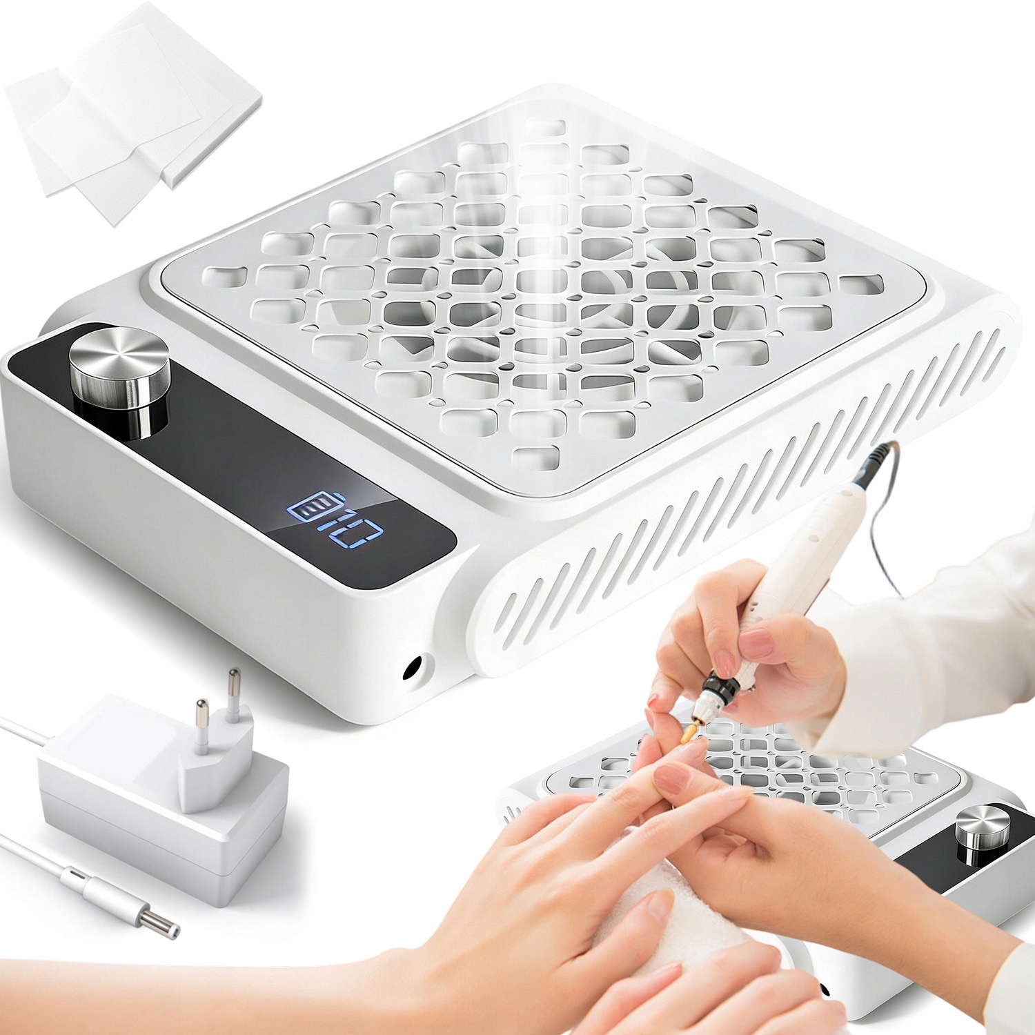 Odsávačka Prachu Pro Frézku Na Nehty 48W S 30 Filtračními Papíry