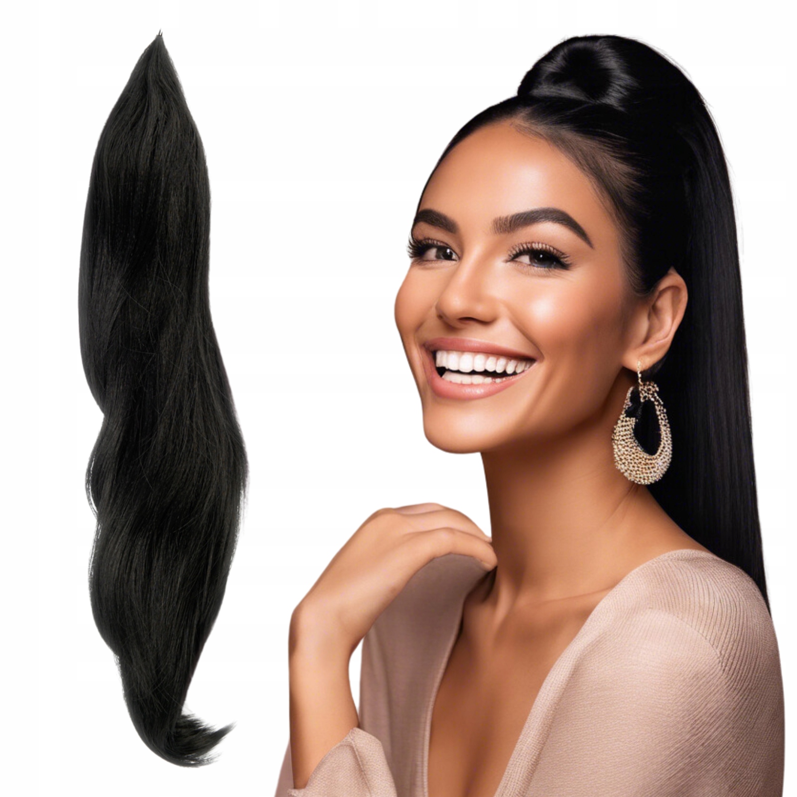 Kůň na tyči elastický 50 cm #1 černý připínací kolík na drátě