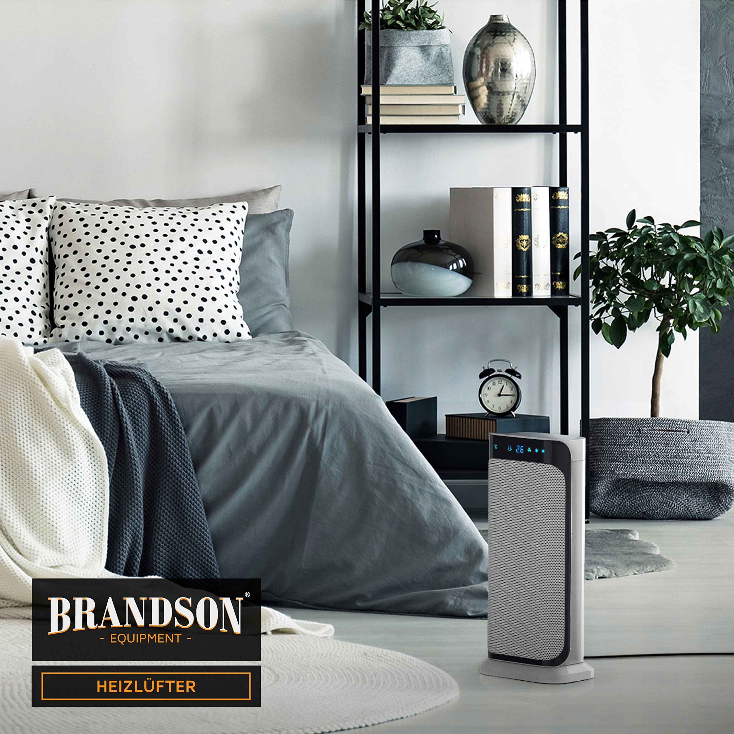 BRANDSON Termowentylator Z Pilotem Ceramiczny Oszczędny Cichy Do Łazienki — miniatura 5