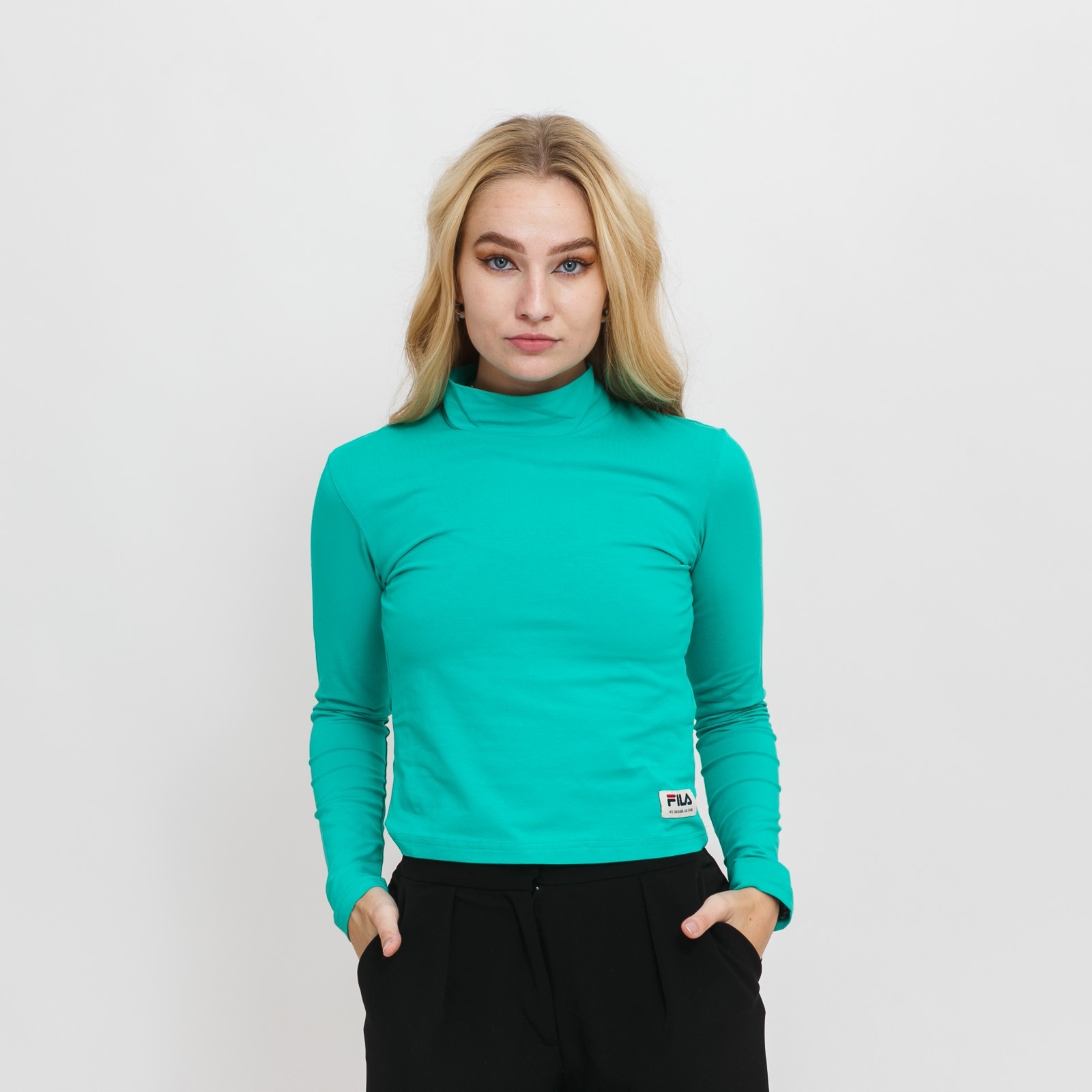 Dámské triko Fila Tarsia cropped turtle neck long sleeve shirt