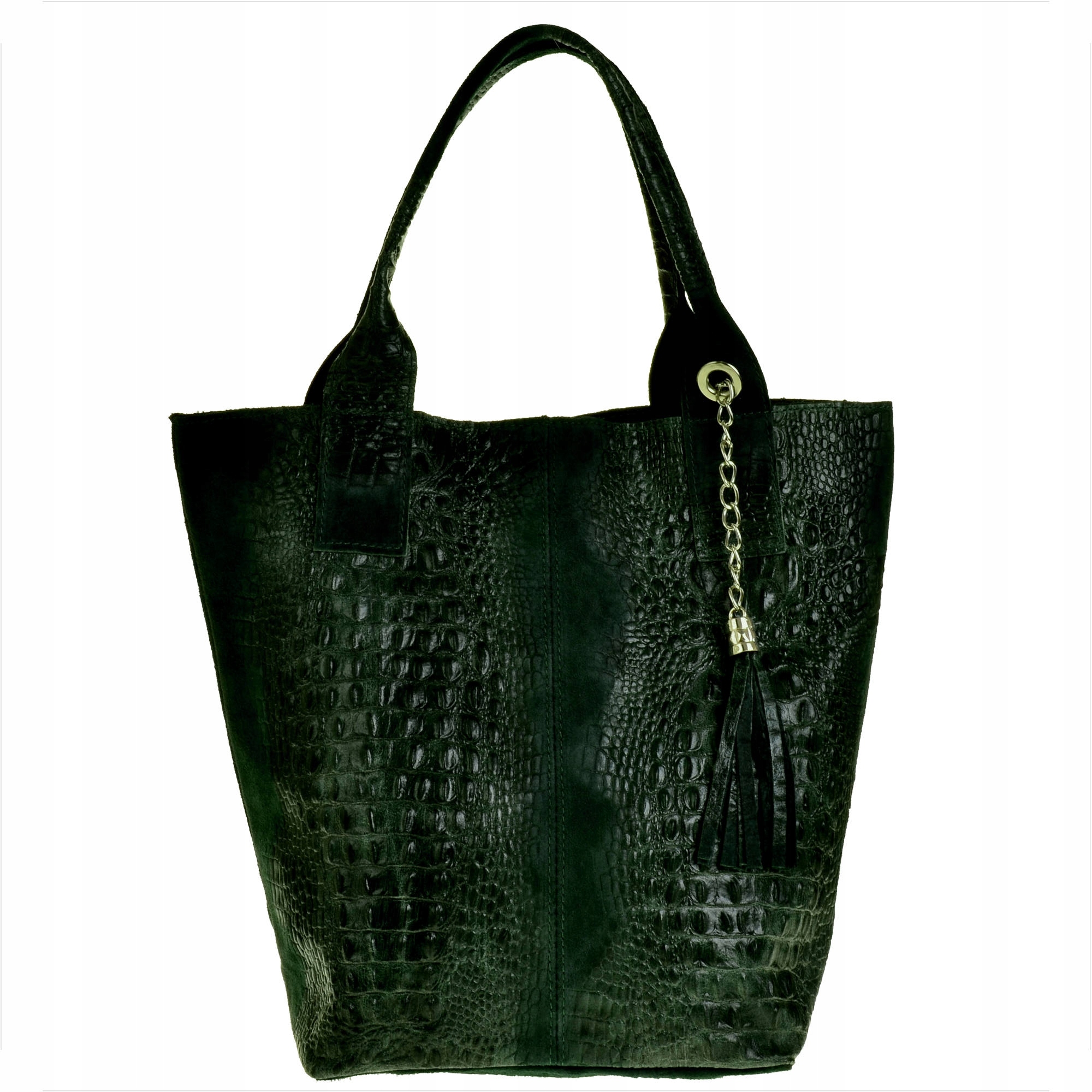 

Borse In Pelle torebka skóra shopper zieleń butel