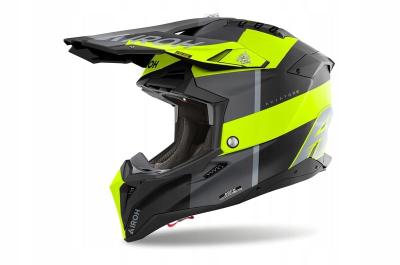 Prilba Na Cross Airoh Aviator 3 Monarch Yellow Matná Čierna L