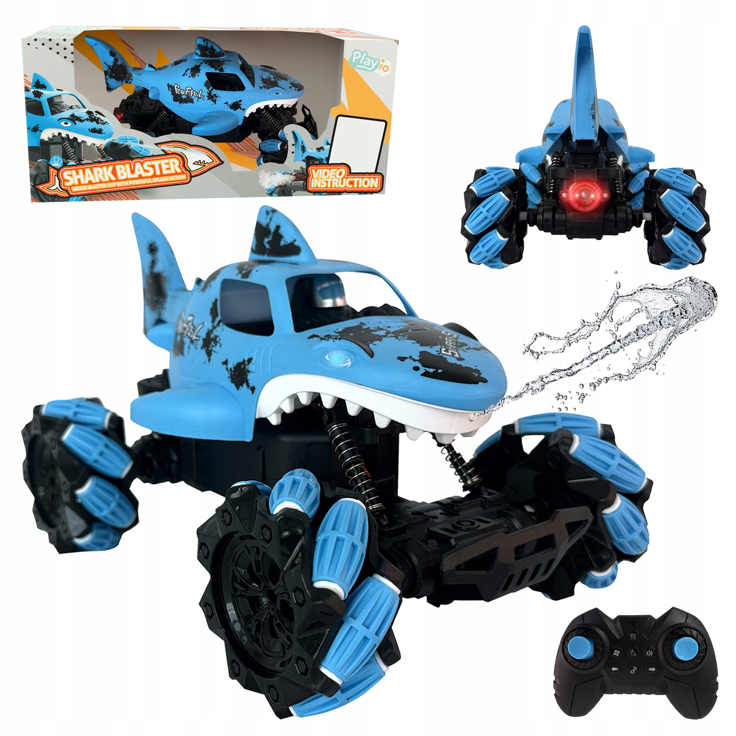Samochód zdalnie sterowany auto RC Shark Blaster strzelający wodą PLAYIO