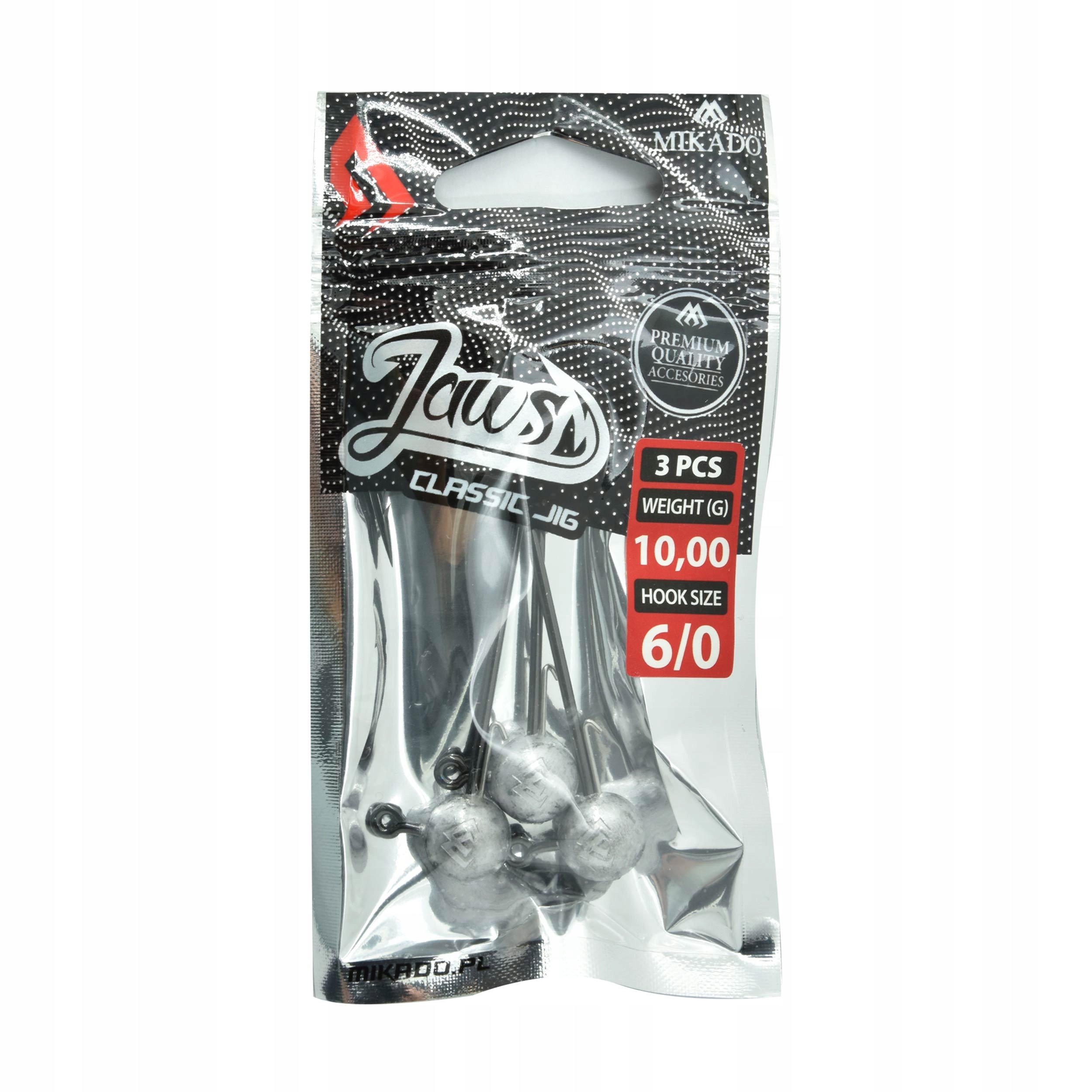 Główka jigowa klasyczna Mikado Jaws Classic rozm.6/0 10g 3szt.
