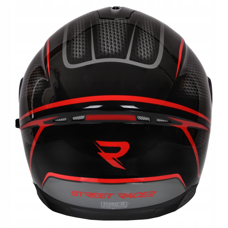 Street Racer Magna integralny kask motocyklowy czarno-czerwony Rozmiar: XL Typ Integralne / Pełne