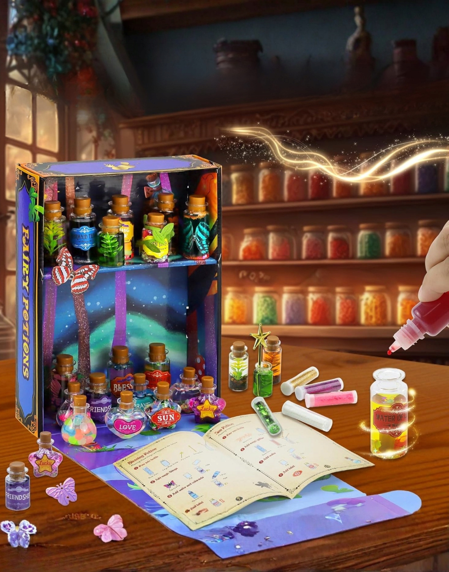Zestaw do robienia magicznych mikstur XXL z 22 buteleczkami ATOPDREAM