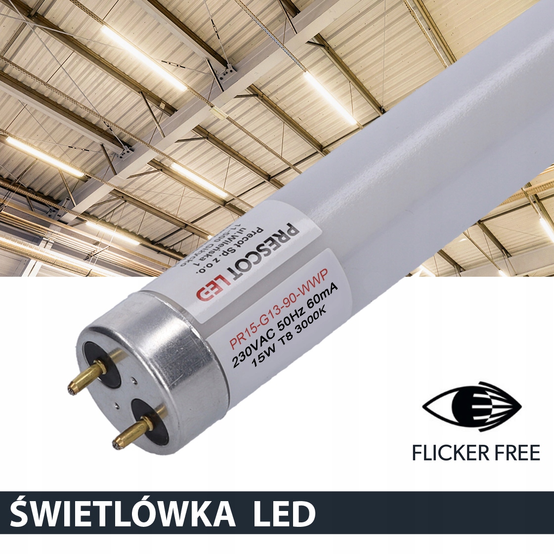 

Świetlówka Led T8 G13 90cm 15W 3000K Flicker Free