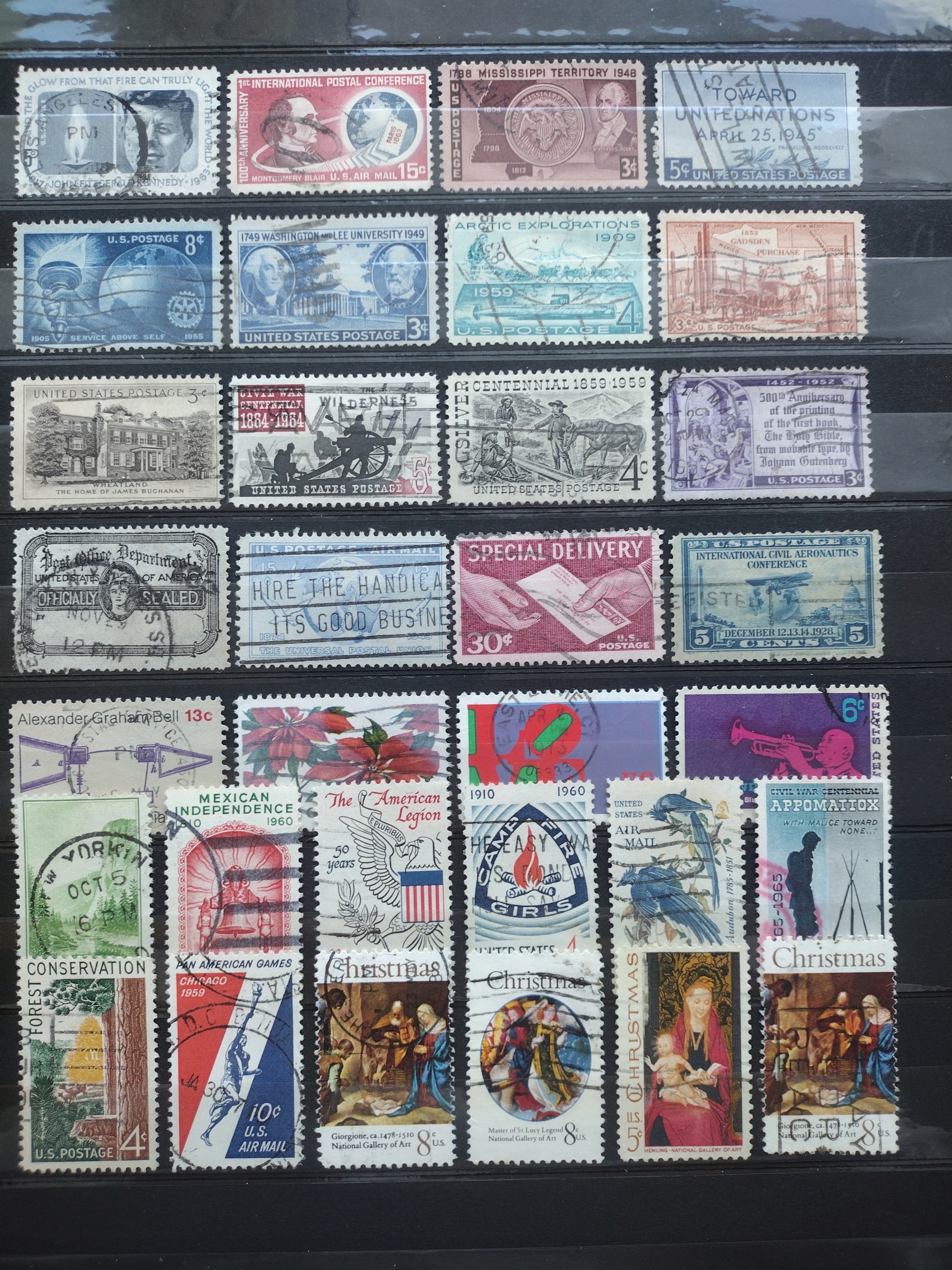 U.S.A. - Starsze znaczki kasowane.