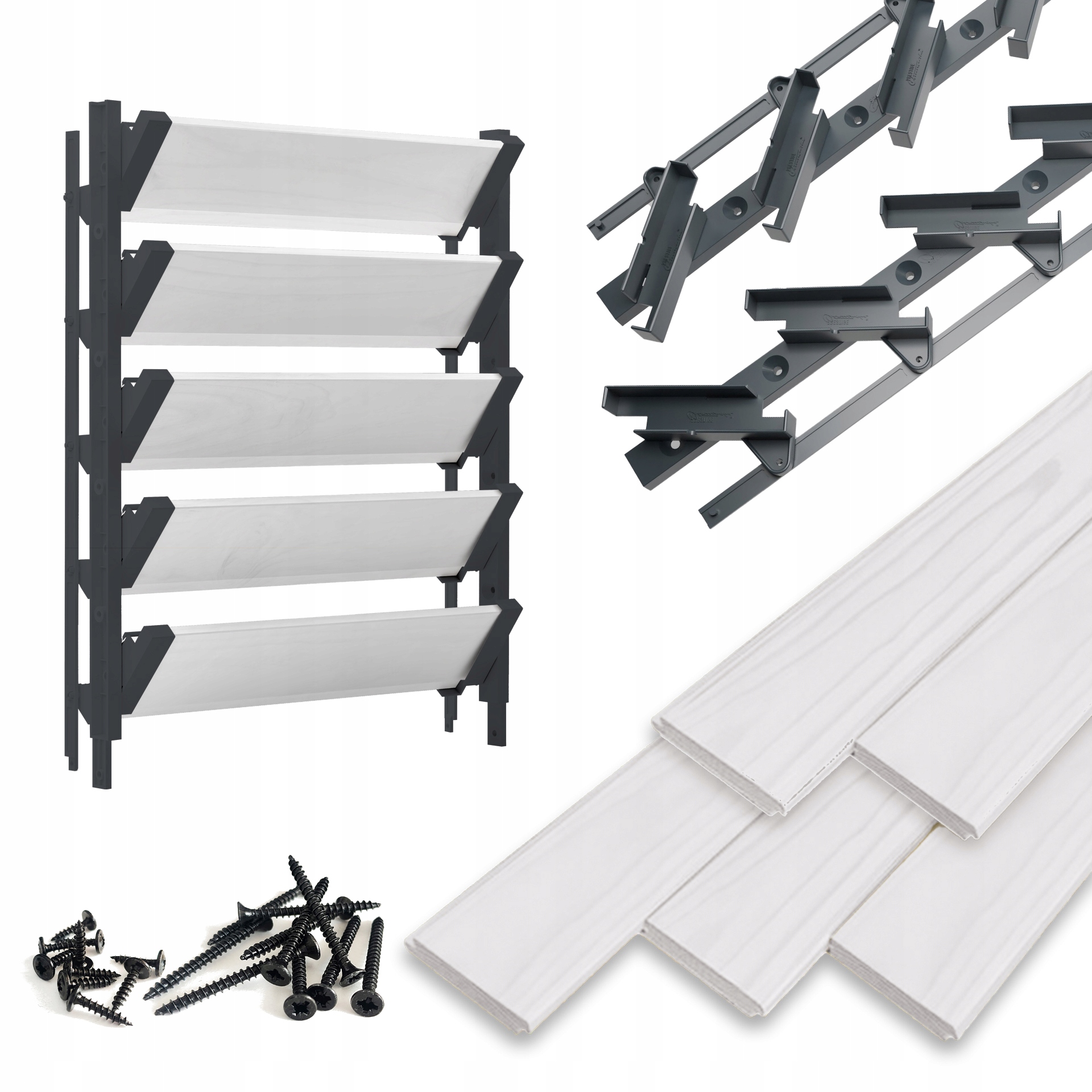 Pohyblivé desky bílé 5 ks Shutters Systém Hdpe Terasové žaluzie Grafit