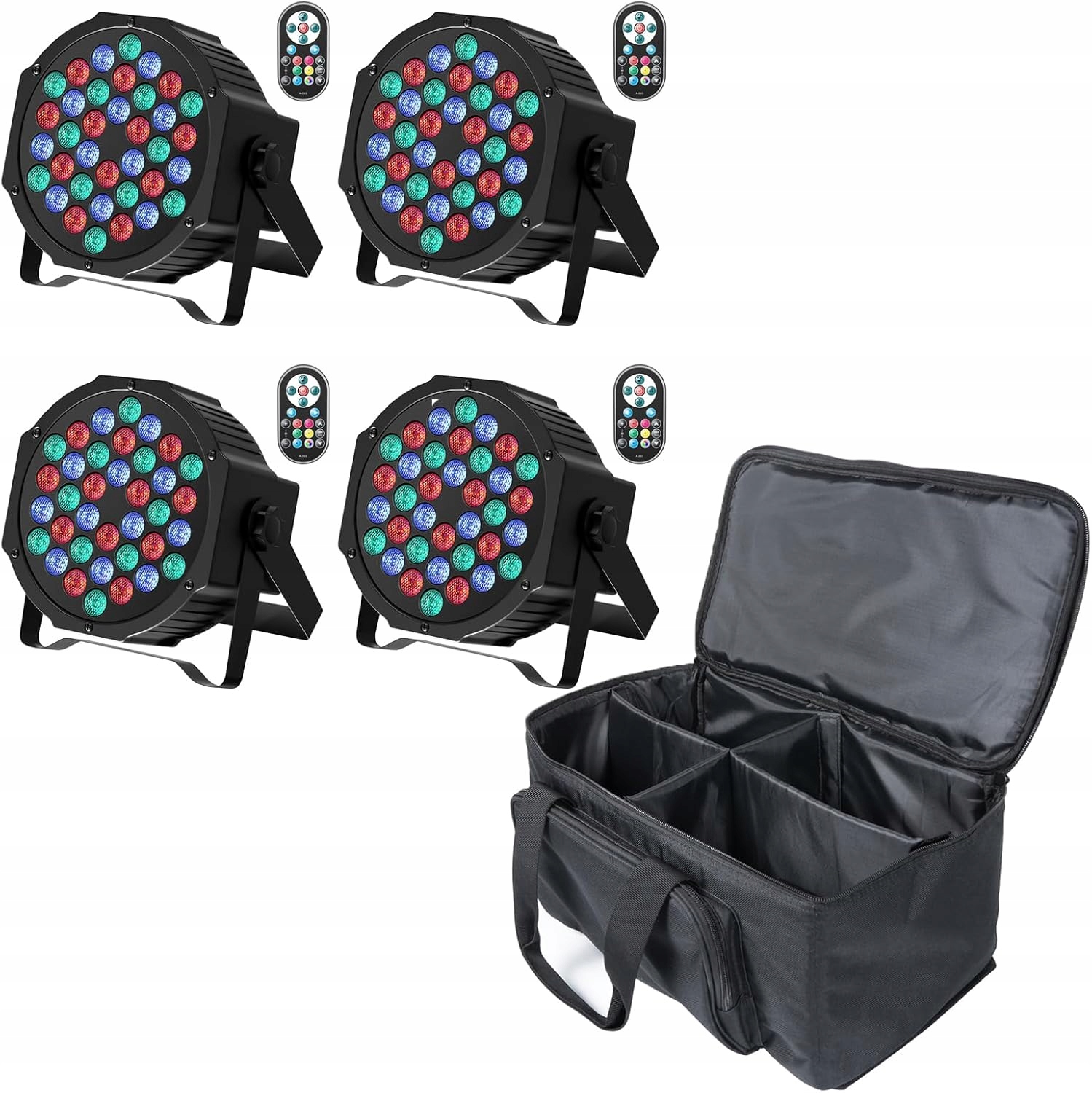 U`King Led reflektory Rgb 4x36 taška diaľkové ovládanie scéna Dj párty diskotéka