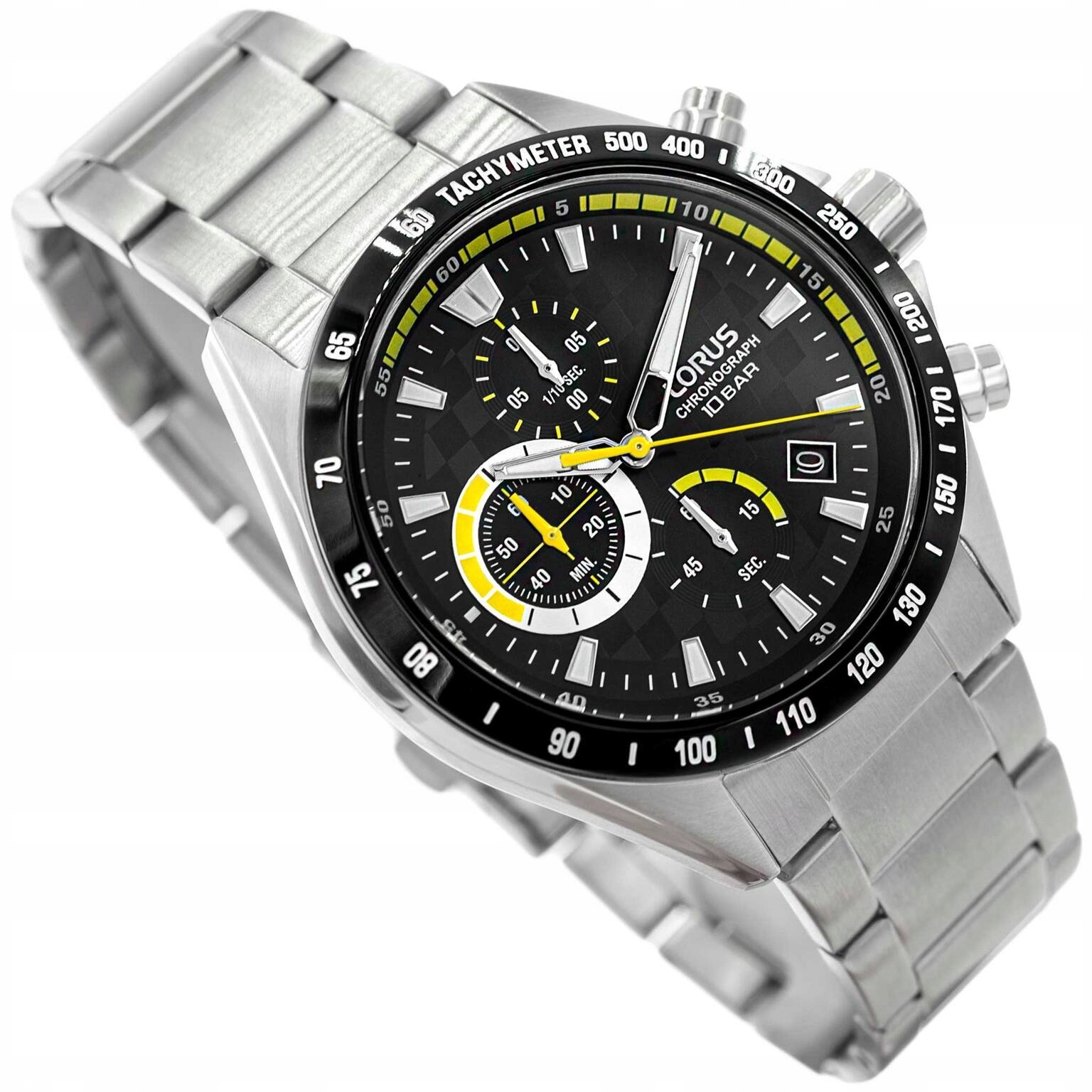 Pánské Hodinky Lorus RM313JX9 Stříbrné Na Náramku Chronograf Data 100 M