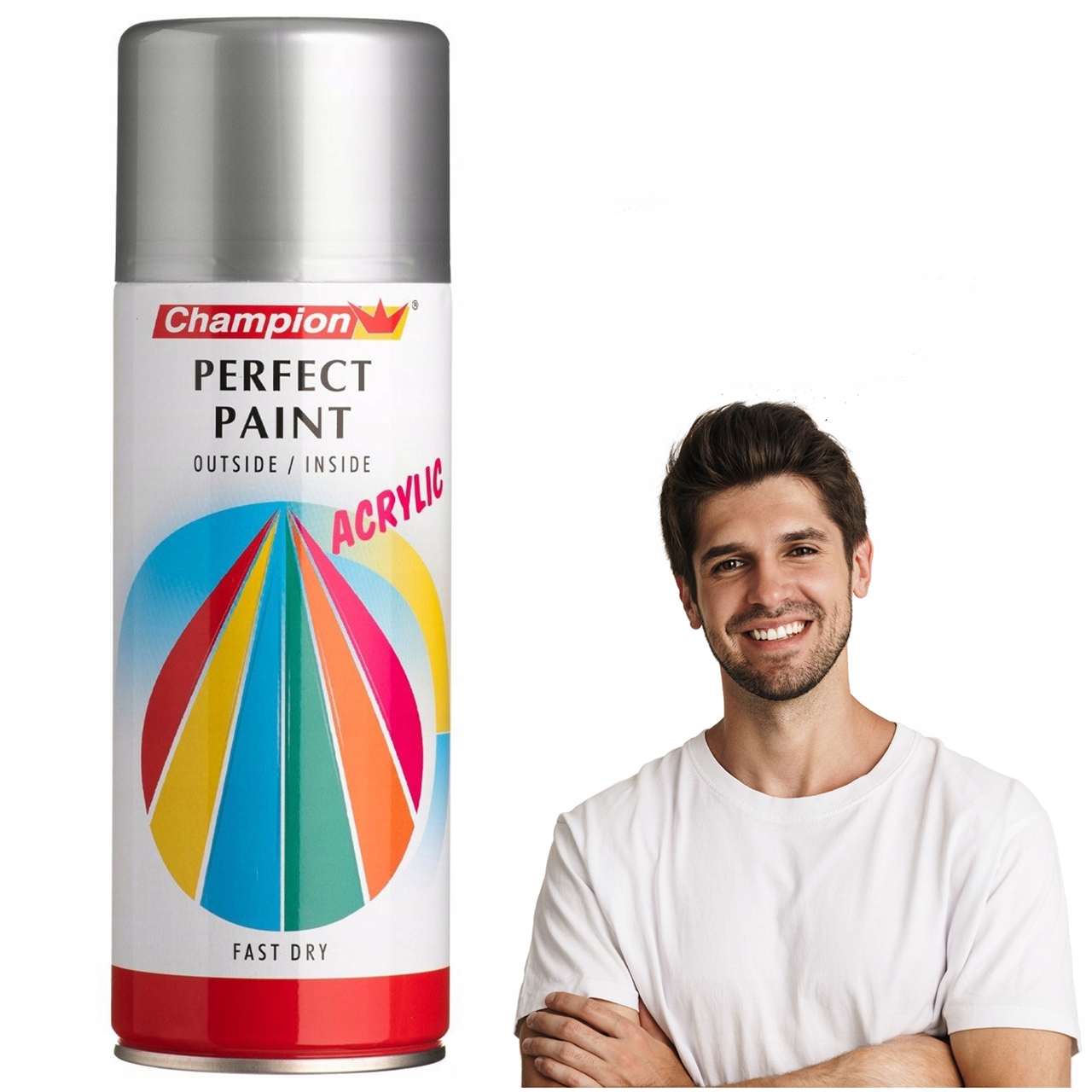 Lakier W Sprayu Aluminium RAL9007 400ML Champion Szybkoschnący