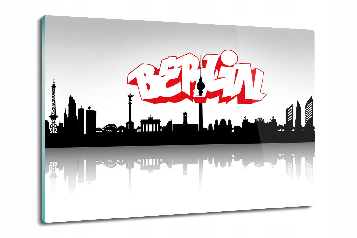 Pevná kuchyňská krájecí deska 80x52 Město, nápis Berlín