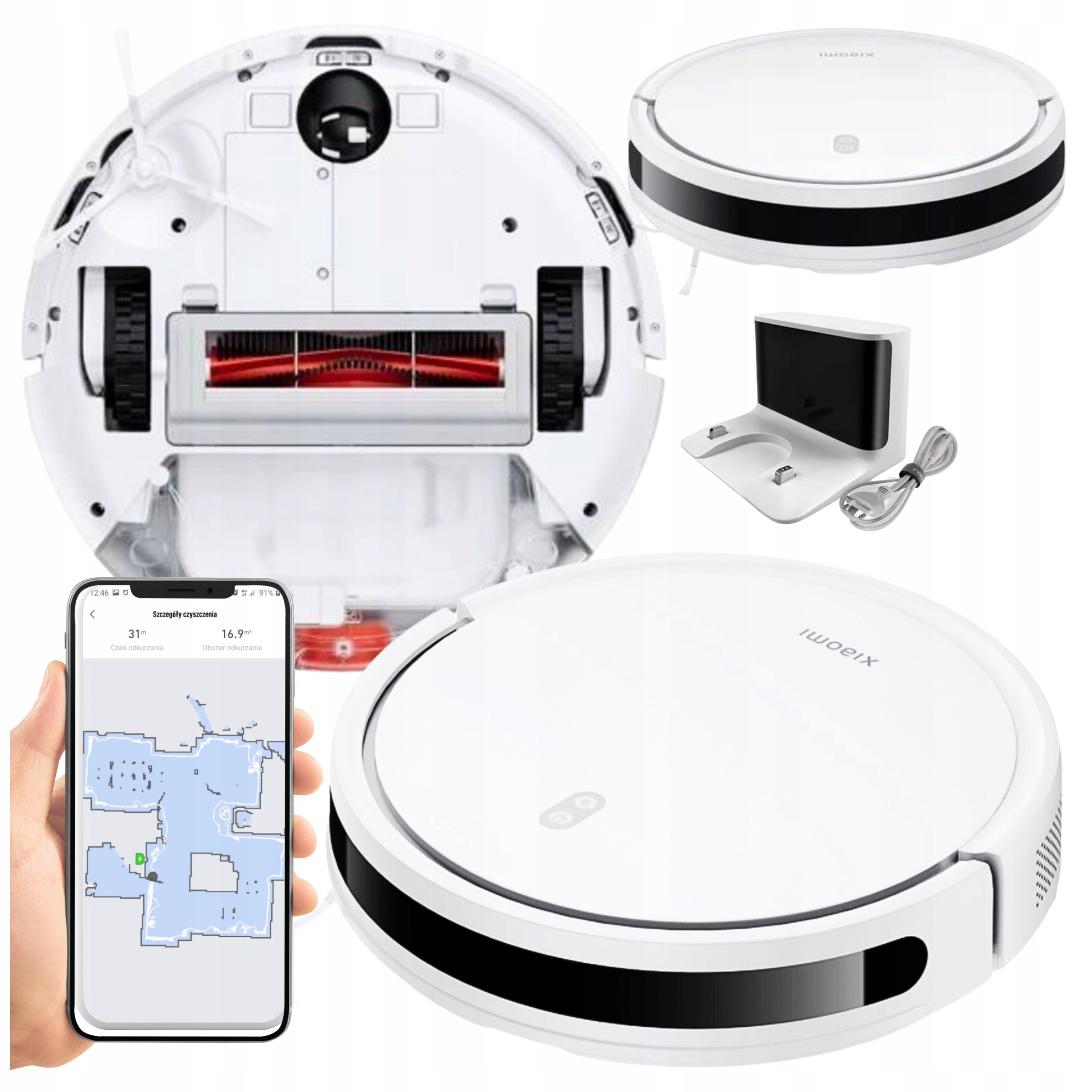 ROBOT SPRZĄTAJĄCY XIAOMI MI VACUUM MOP ODKURZACZ BIAŁY MOPOWANIE FILTR HEPA Marka Xiaomi