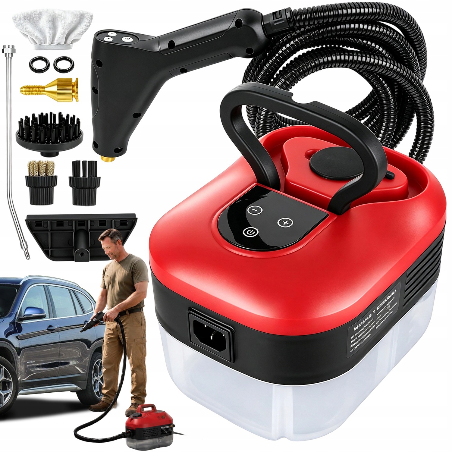 Parný Čistič Okien, Naparovač 6 Rýchlostí 2500 W 220 V 3 Hlavice