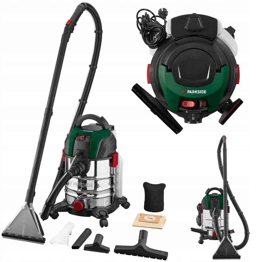 Vysavač Parkside Pws 20 Za mokra i za sucha Průmyslový Čištění Čalounění