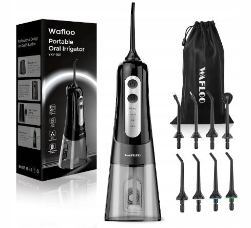 Irygator do zębów bezprzewodowy dentystyczny mocny 7 dysz 4 tryby Wafloo