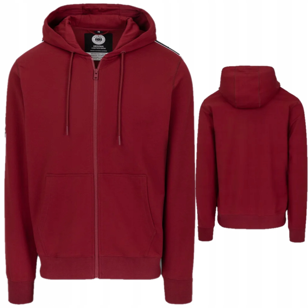 Pitbull West Coast Rozepínací Mikina S Kapucí Tape Nugget Burgundská L