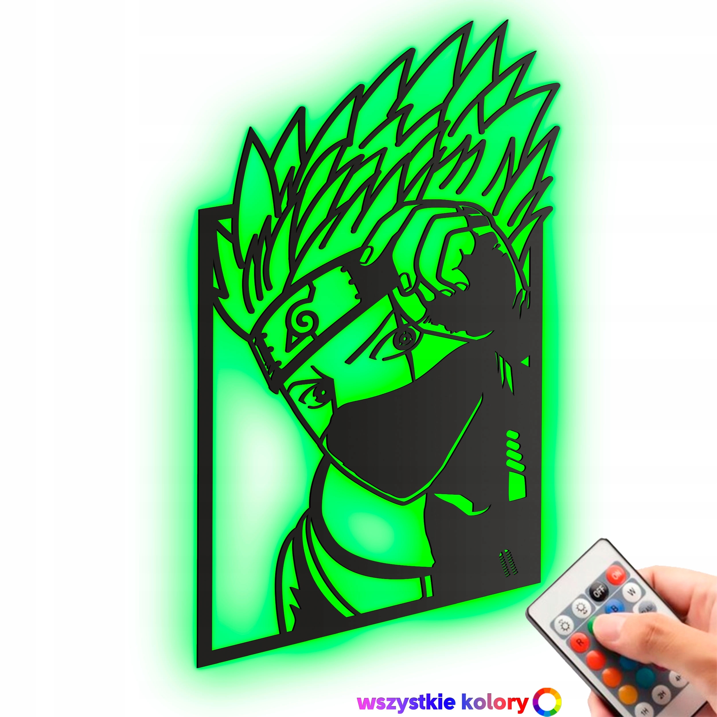 Dřevěný 3D obraz Anime Naruto Kakashi Hatake Nástěnná Noční Lampa Led