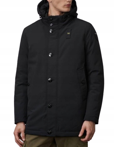 Blauer Černá Parka Bunda S Kapucí A Pánskými Knoflíky 3XL Jxg