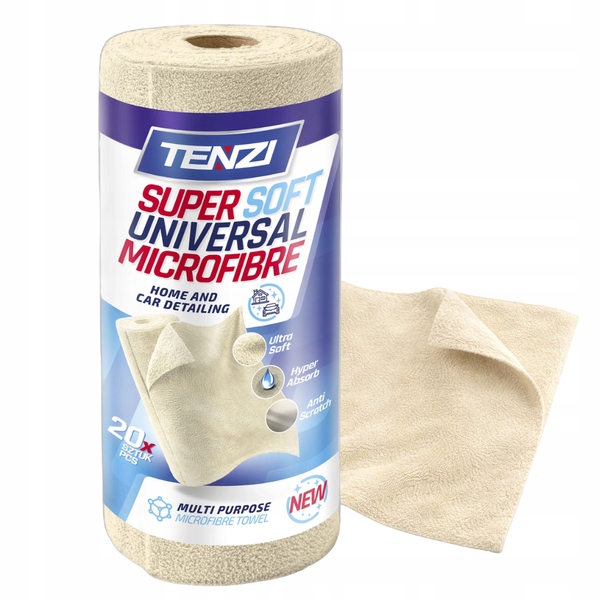 Levně Tenzi Utěrky z mikrovlákna na roli Krémové 20 ks 35x35 cm