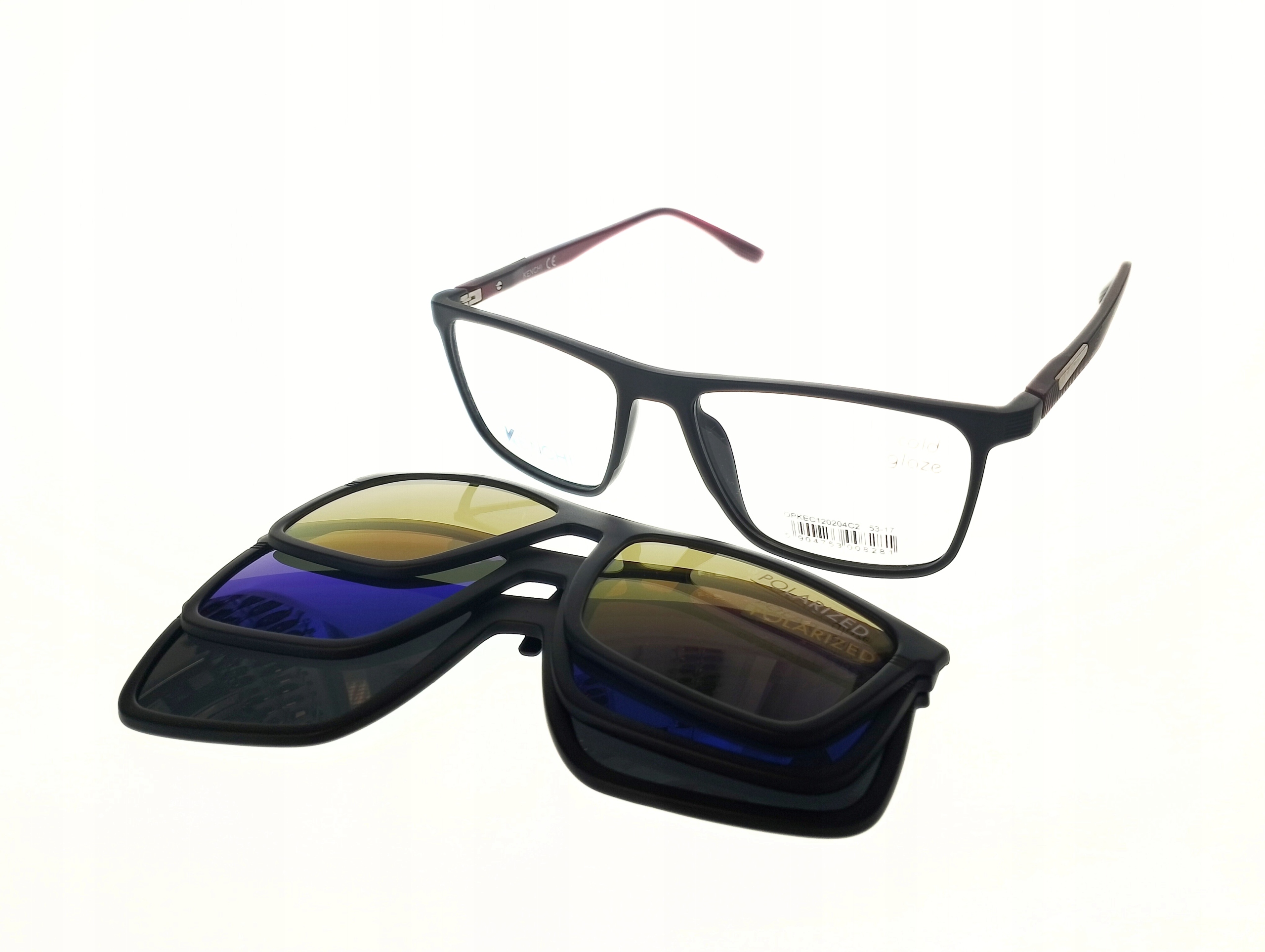 Oprawki Kenchi OPKEC120204 C2 Męskie Okulary z nakładkami clip on