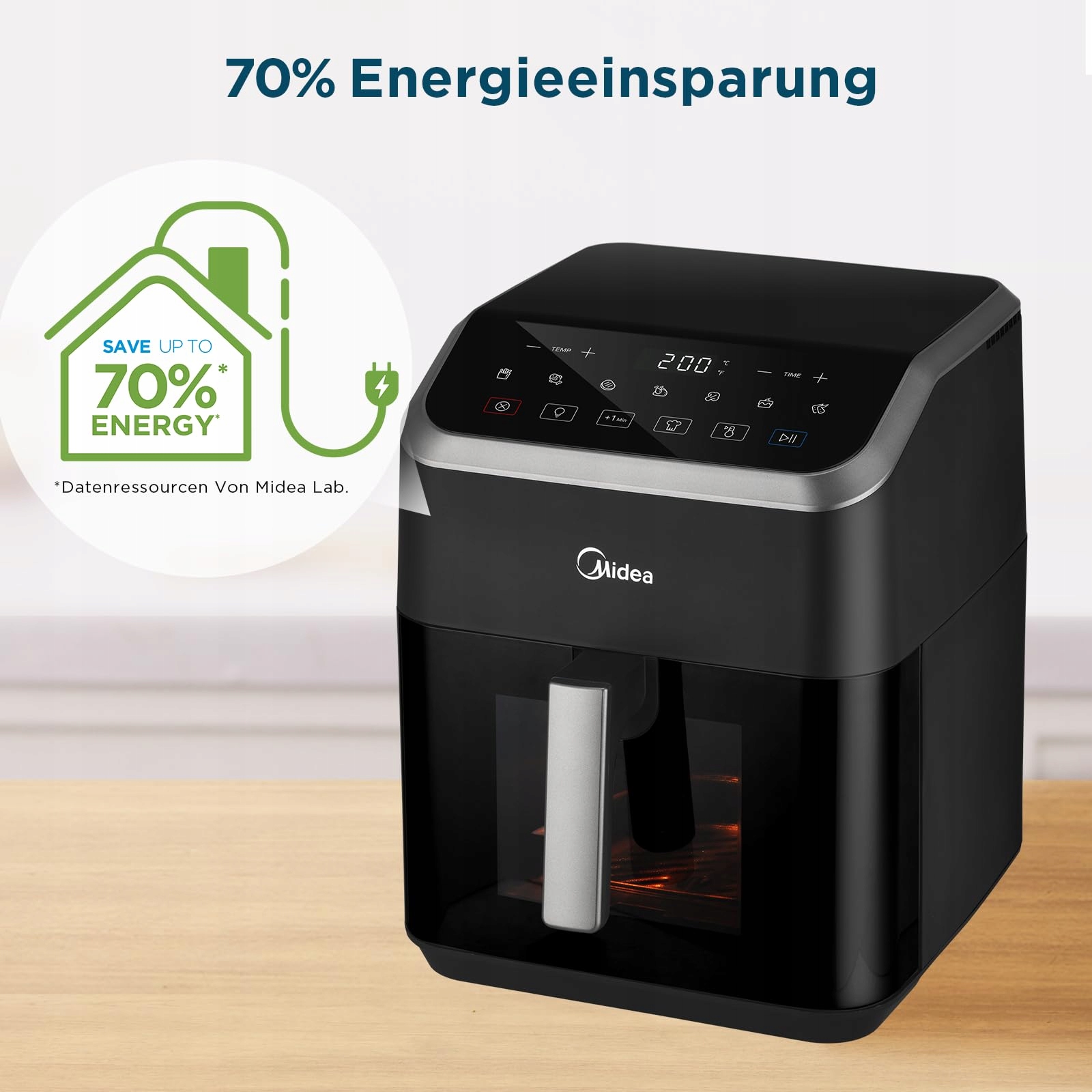 MIDEA Frytkownica Beztłuszczowa 7L HeatXpress 90% Mniej Oleju — miniatura 8