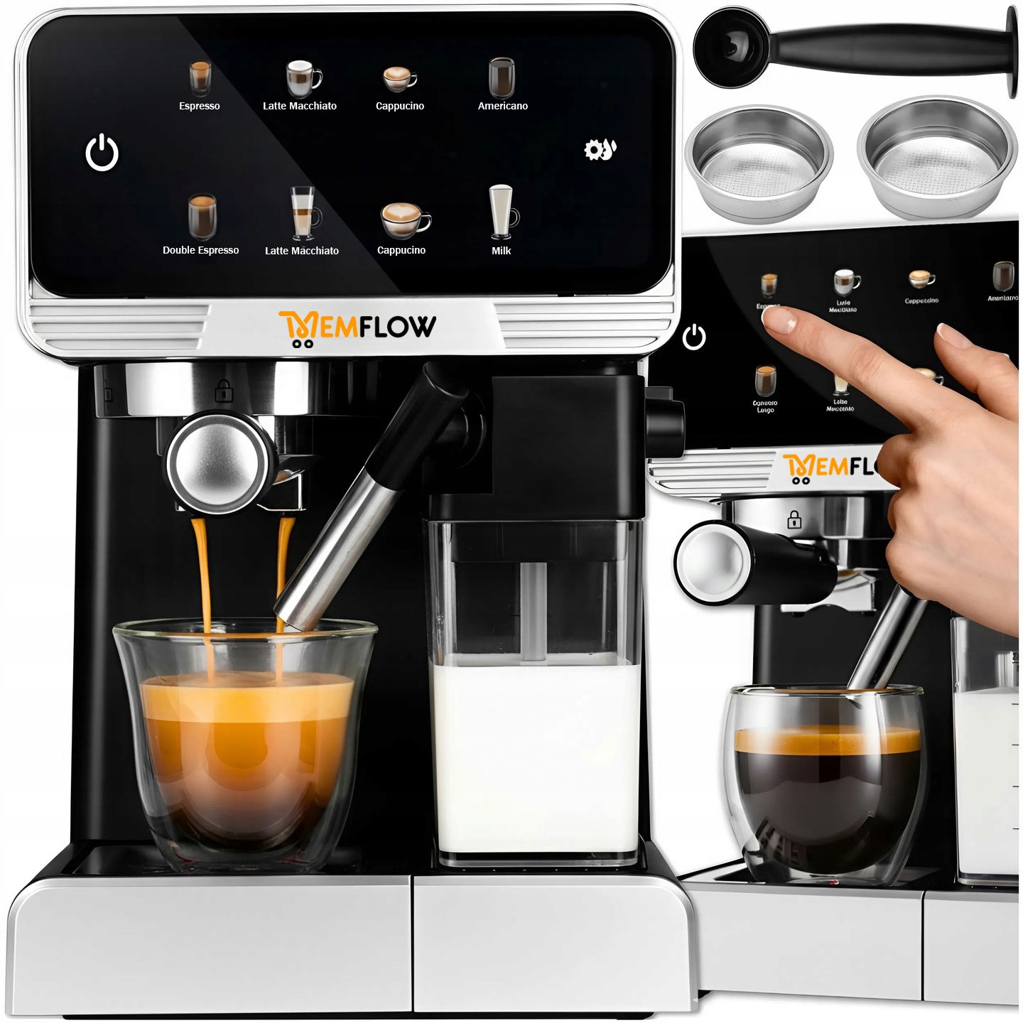 Tlakový Kávovar Led 20 Bar 1350 W Automatický Napěňovač