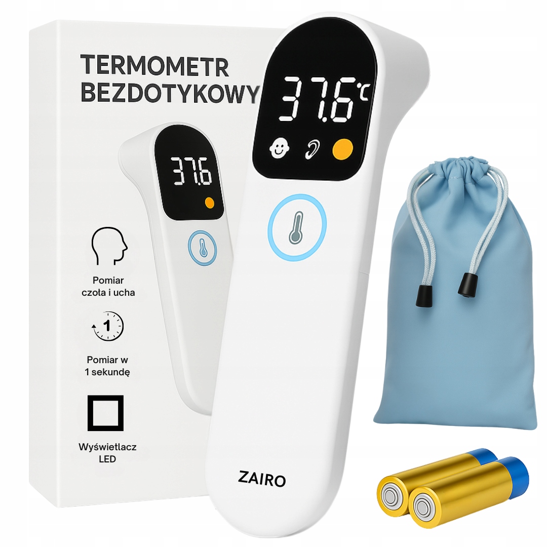 REHAMED Termometr Bezdotykowy Elektroniczny Medyczny Do Czoła i Ucha LCD