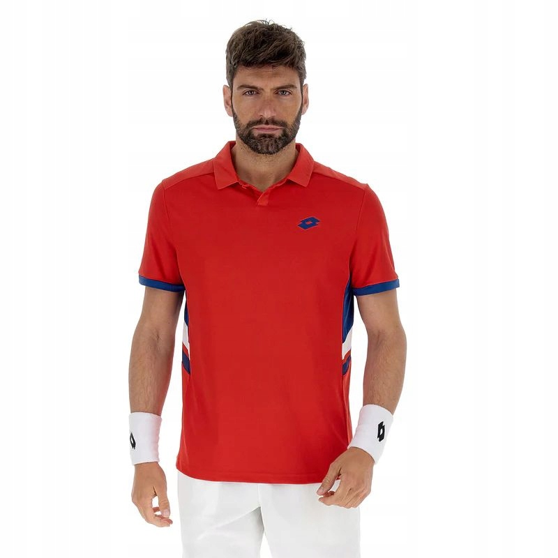 Pánské Tenisové Tričko Lotto Squadra III Polo Men Flame Red S