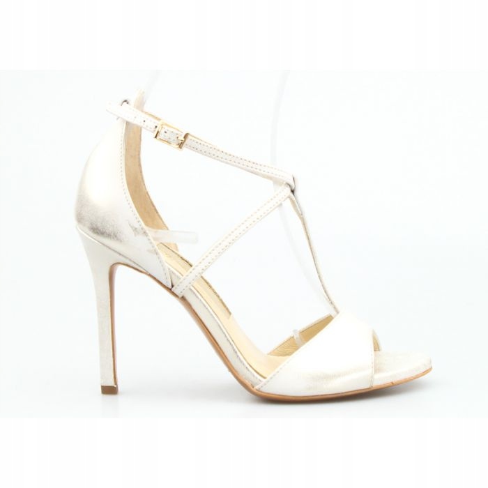 Zlaté Přetíratelné Sandály Na Podpatku Wolski 37