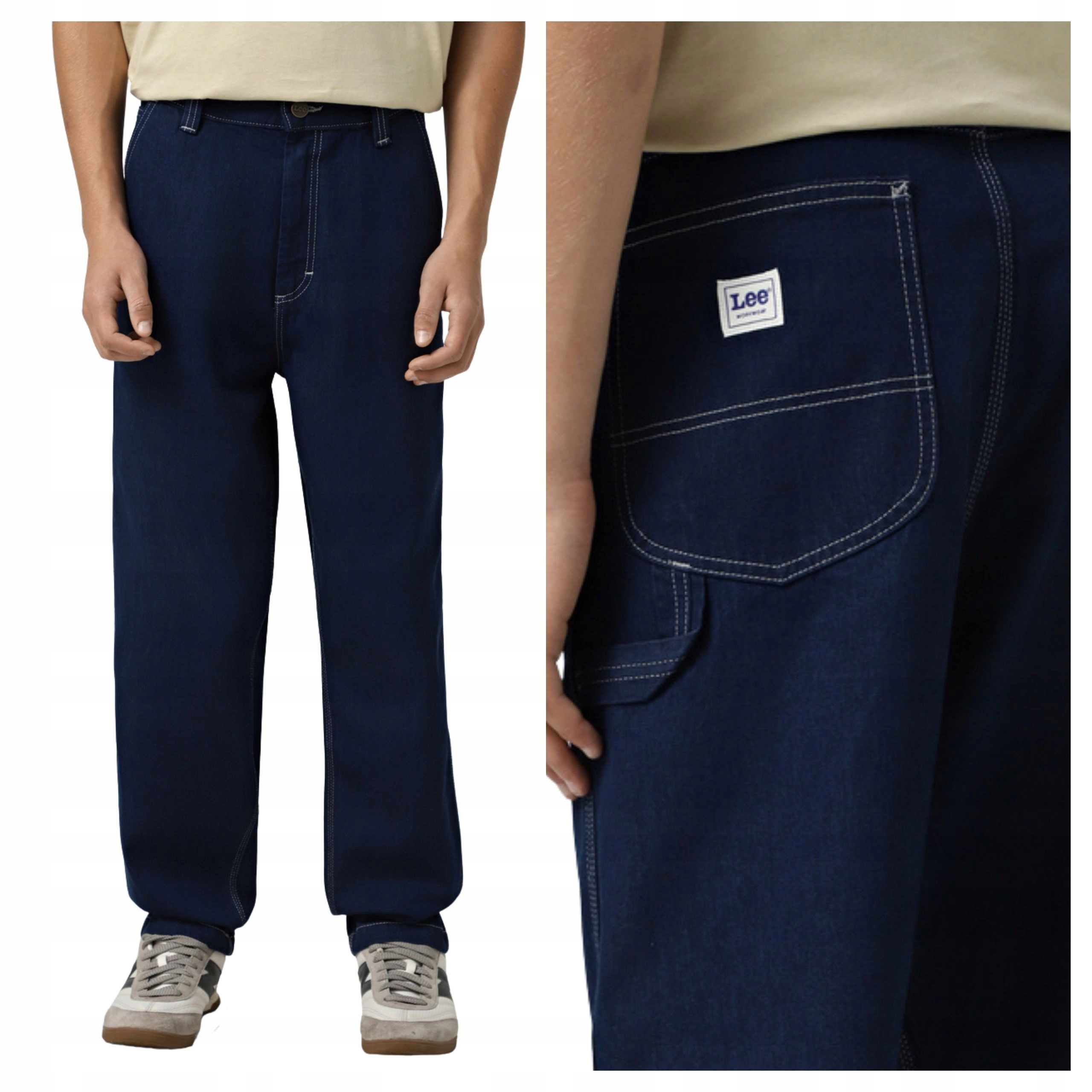 Pánské kalhoty Lee Carpenter Džínové modré Loose Fit W34 L32