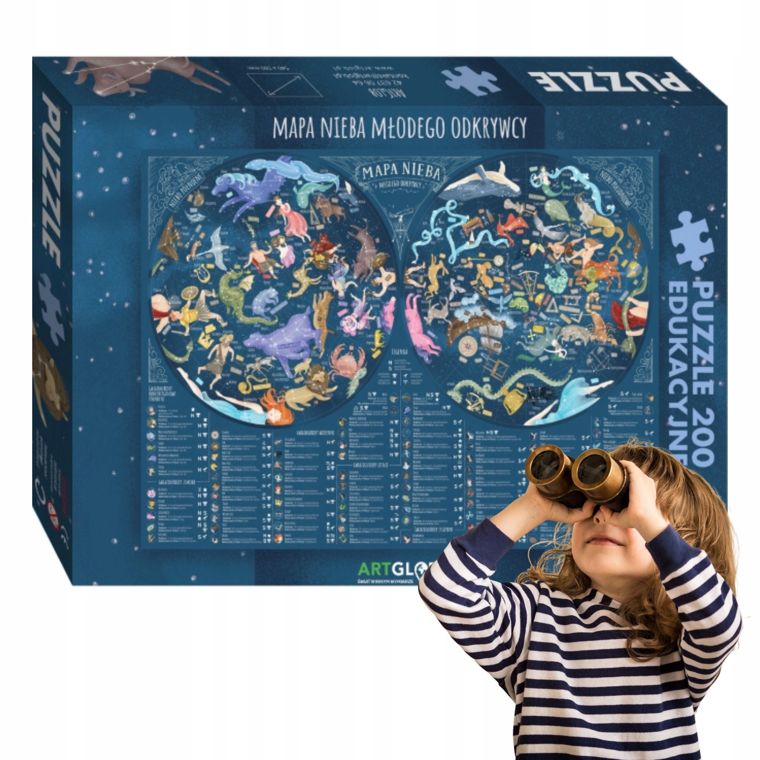 PUZZLE DLA DZIECI - MAPA NIEBA KOSMOS 200 el - pomysł na prezent
