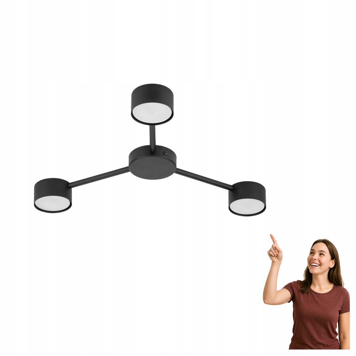 Stropná lampa Avia Black 4689 Tk Lighting