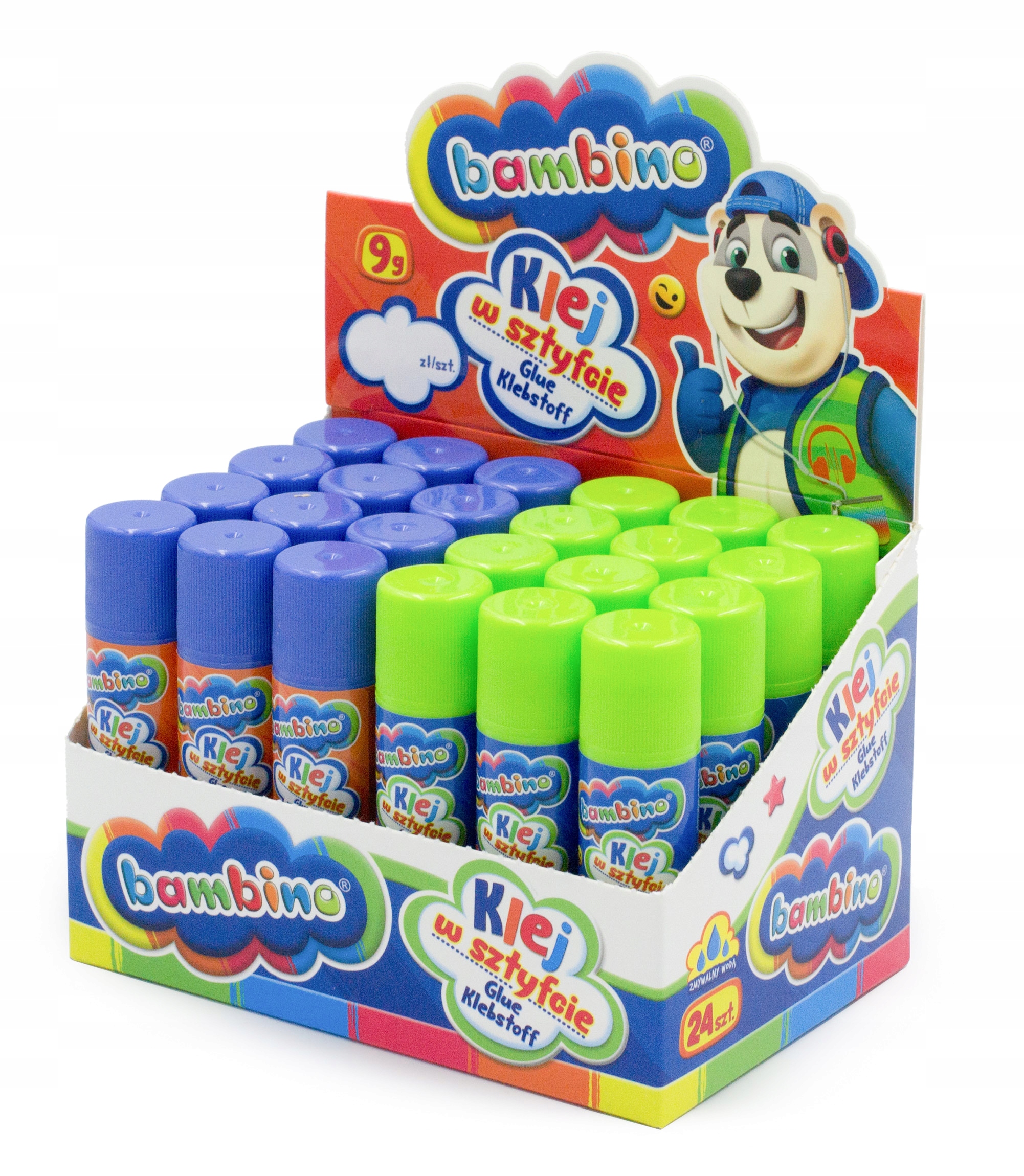 

24x Klej szkolny w sztyfcie Bambino 9g Display