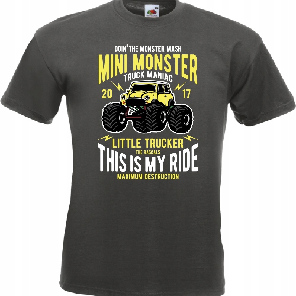 

Koszulka monster truck jeep samochód S grafitowa