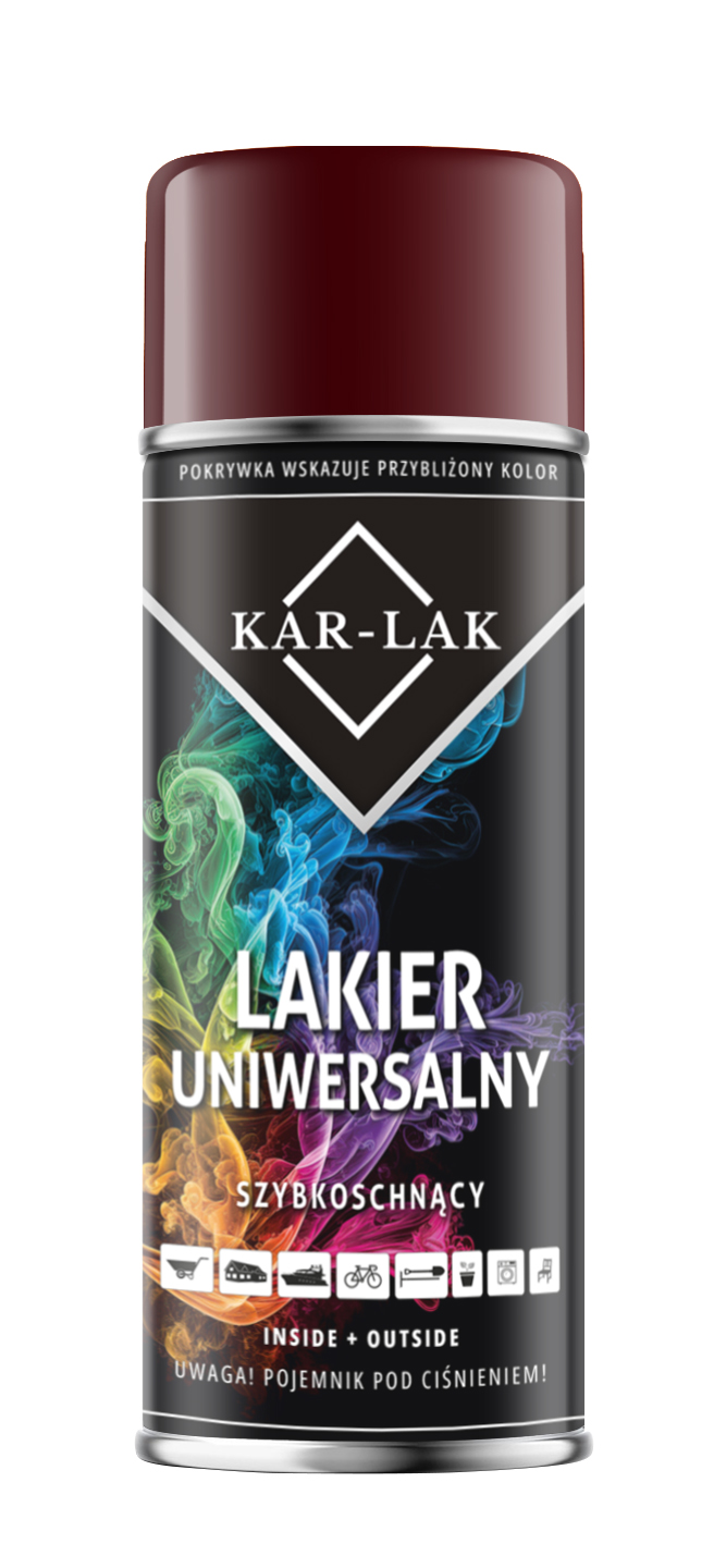 Kar-lak Ral 3004 Czerwony Wiśniowy Farba Lakier Uniwersalny Spray 400 ML
