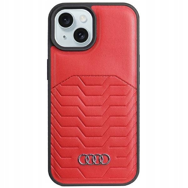 Audi Synthetic Leather MagSafe iPhone 15 Plus 14 Plus 6.7" czerwony/