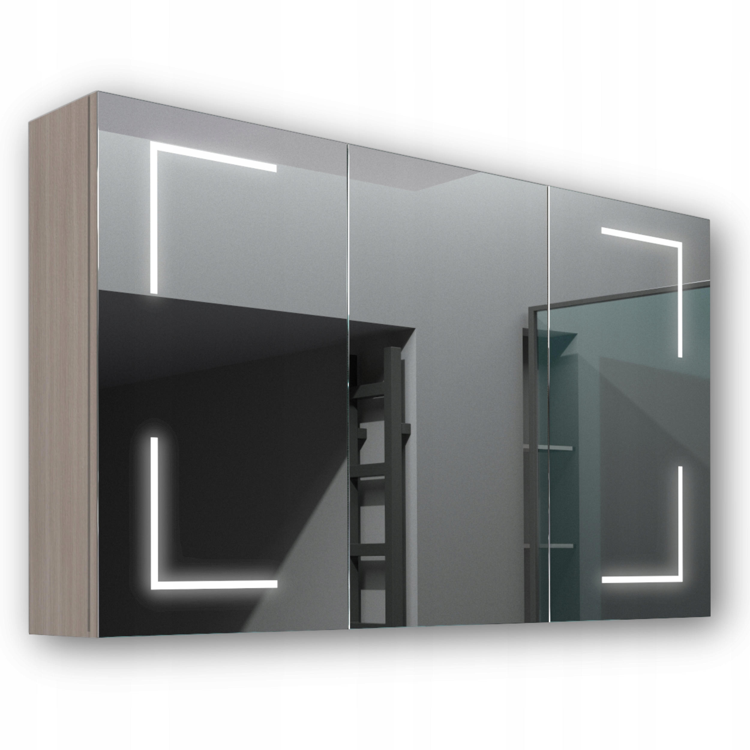 Drevená skrinka 120x70 Led zrkadlo Jupiter Akácia