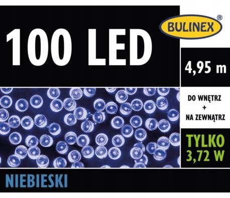 

Lampki Led 100L 4,95m niebieskie zewnętrzne