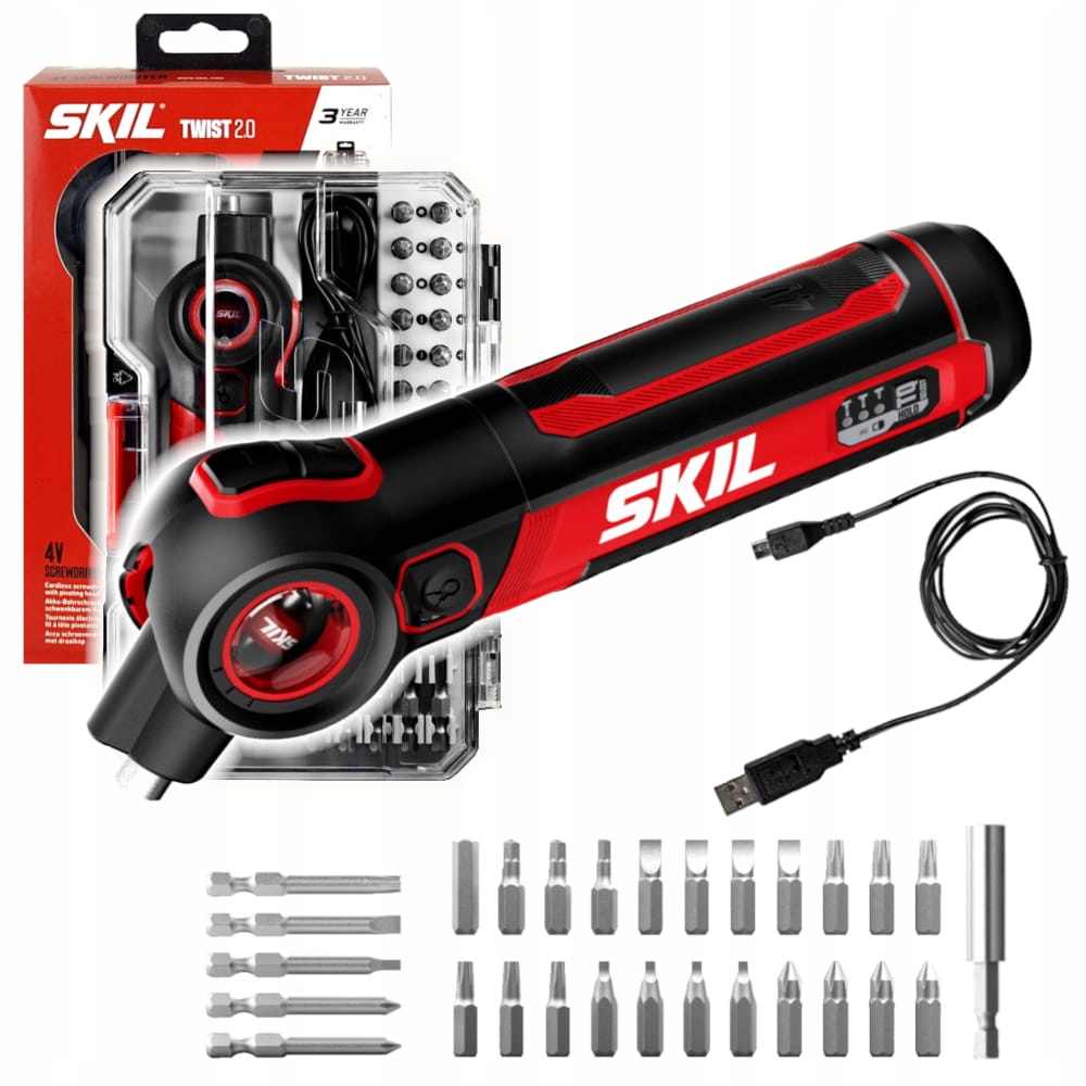 Akumulatorowa wkrętarka Skil 4V 2714 Ga Końcówki wkręcające Walizka
