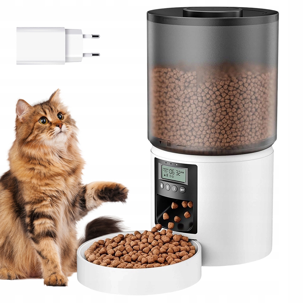 Automatyczny Dozownik Karmy Dla Kota I Psa Podajnik 4L LCD Nagrywania 10S