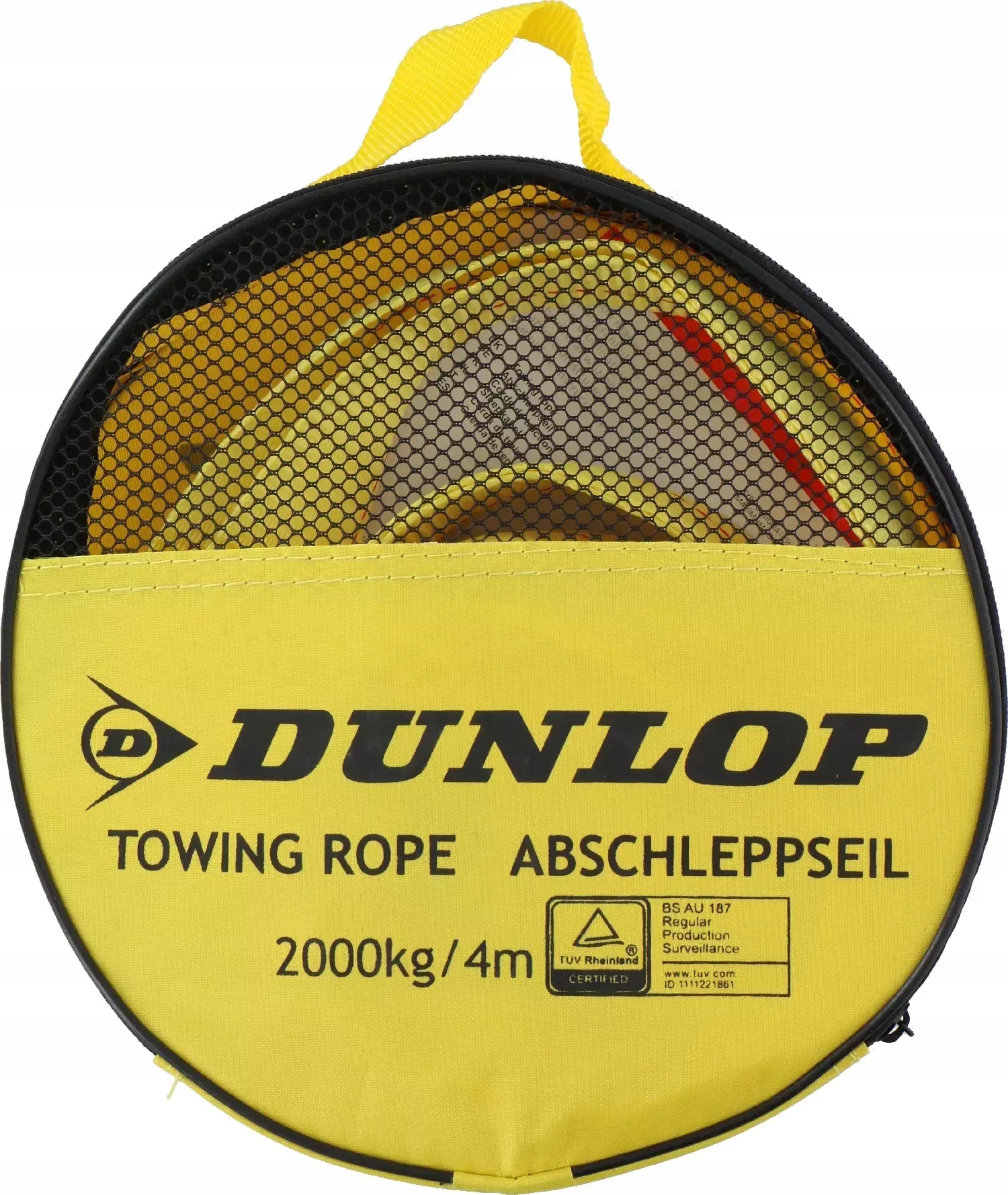 Lina linka holownicza pas do samochodu norma BS AU187 + etui DUNLOP 4m 2T Długość maksymalna 4 m