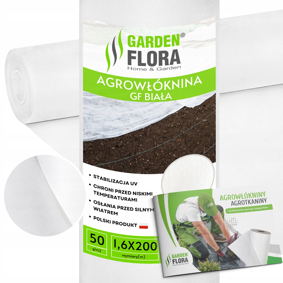 Agrowłóknina Biała 50g Agrowłóknina Zimowa Wiosenna 1,6x200m