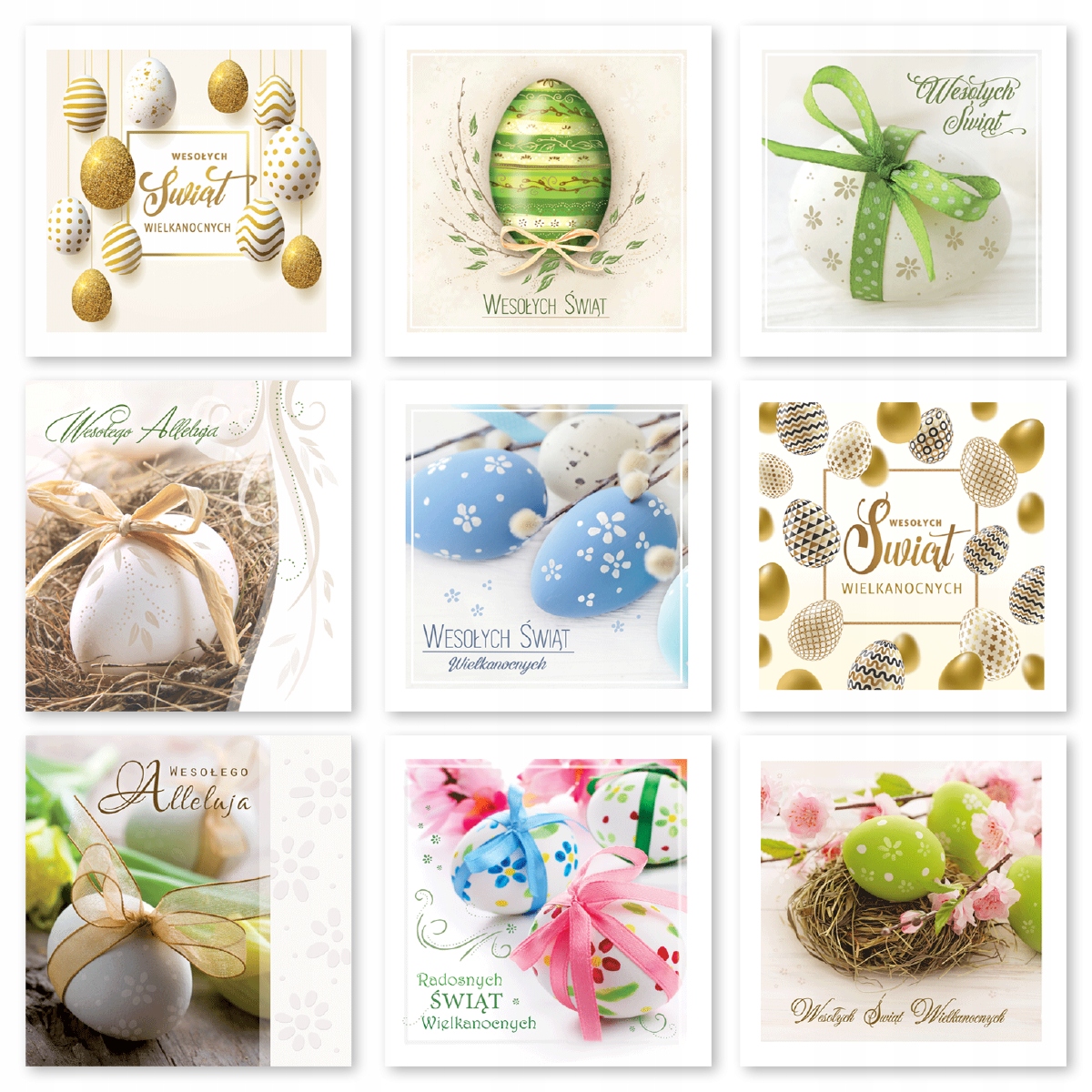 

Kartki wielkanocne bez życzeń mix 9szt extra Swbti